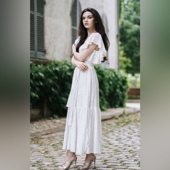 Zara openwork embroidered midi dress - Picture 5 of 13